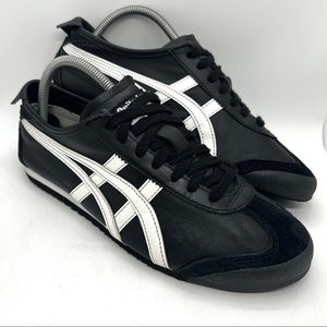 ASICS Onitsuka Tiger Mexico 66 Sneakers Mens Sz 7.5 Womens 9 Black White DL408.